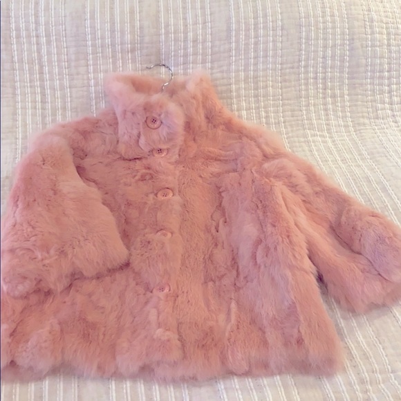 Bluegirl Blush Rabbit Fur Teddy/Coat/Jacket Size S - Picture 3 of 13